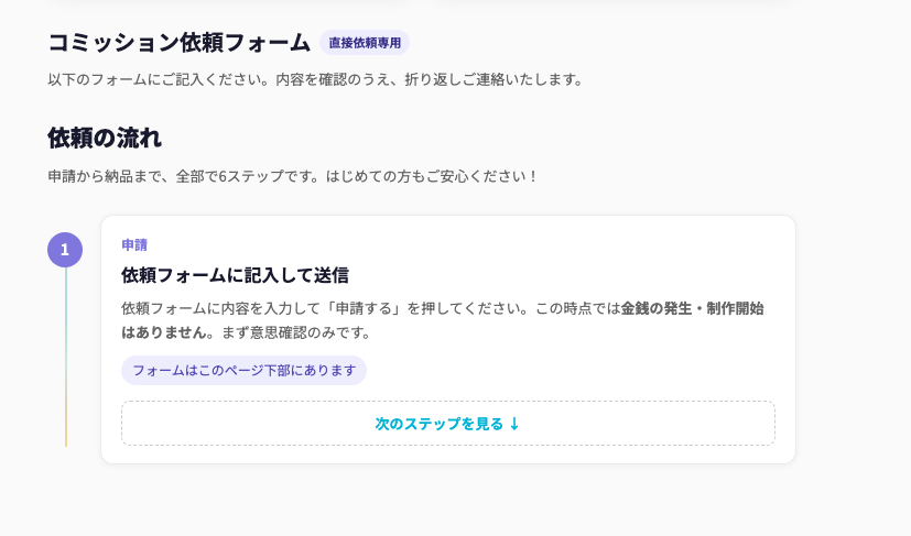依頼の流れ（ステップ1）