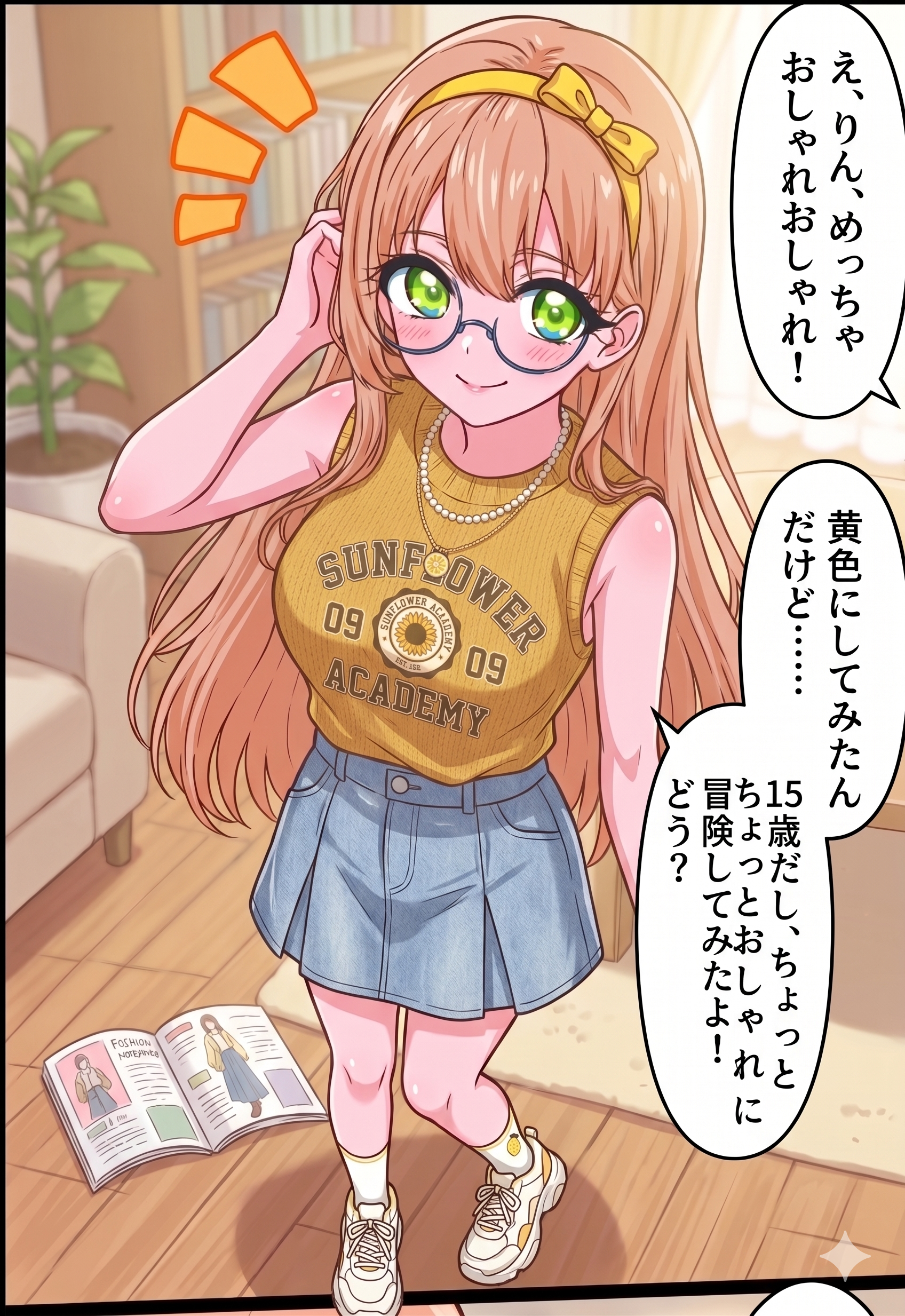 鈴咲りん 夏コーデ（AI制作）